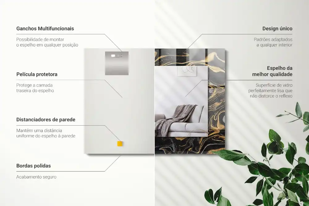 Pravokotne okrasno ogledalo Abstraktni marmorni vzorec