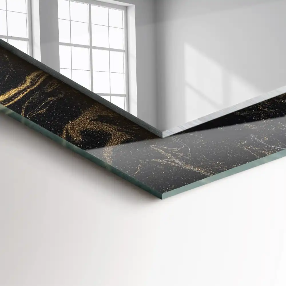 Pravokotne okrasno ogledalo Abstraktni marmorni vzorec