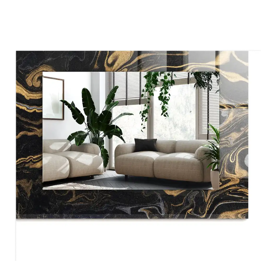 Pravokotne okrasno ogledalo Abstraktni marmorni vzorec