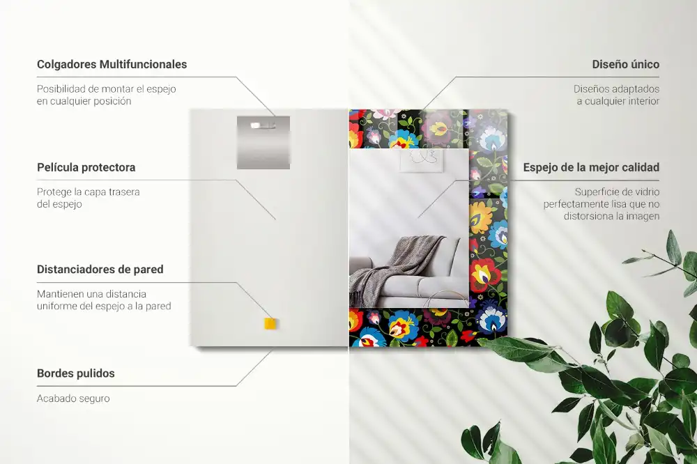 Tiskano pravokotne ogledalo Barviti ljudski vzorci