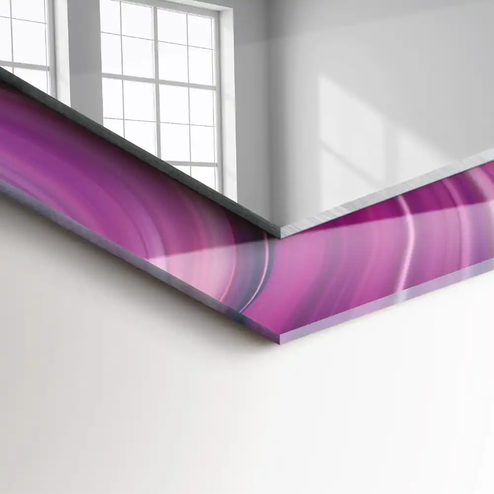 Pravokotne ogledalo s potiskanim okvirjem Abstraktni barviti valovi