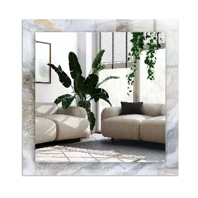 Pravokotne ogledalo s potiskanim okvirjem Tekstura marmornega vzorca