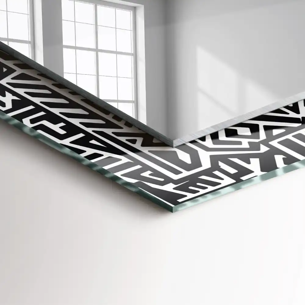 Pravokotne okrasno ogledalo Geometrijski vzorec