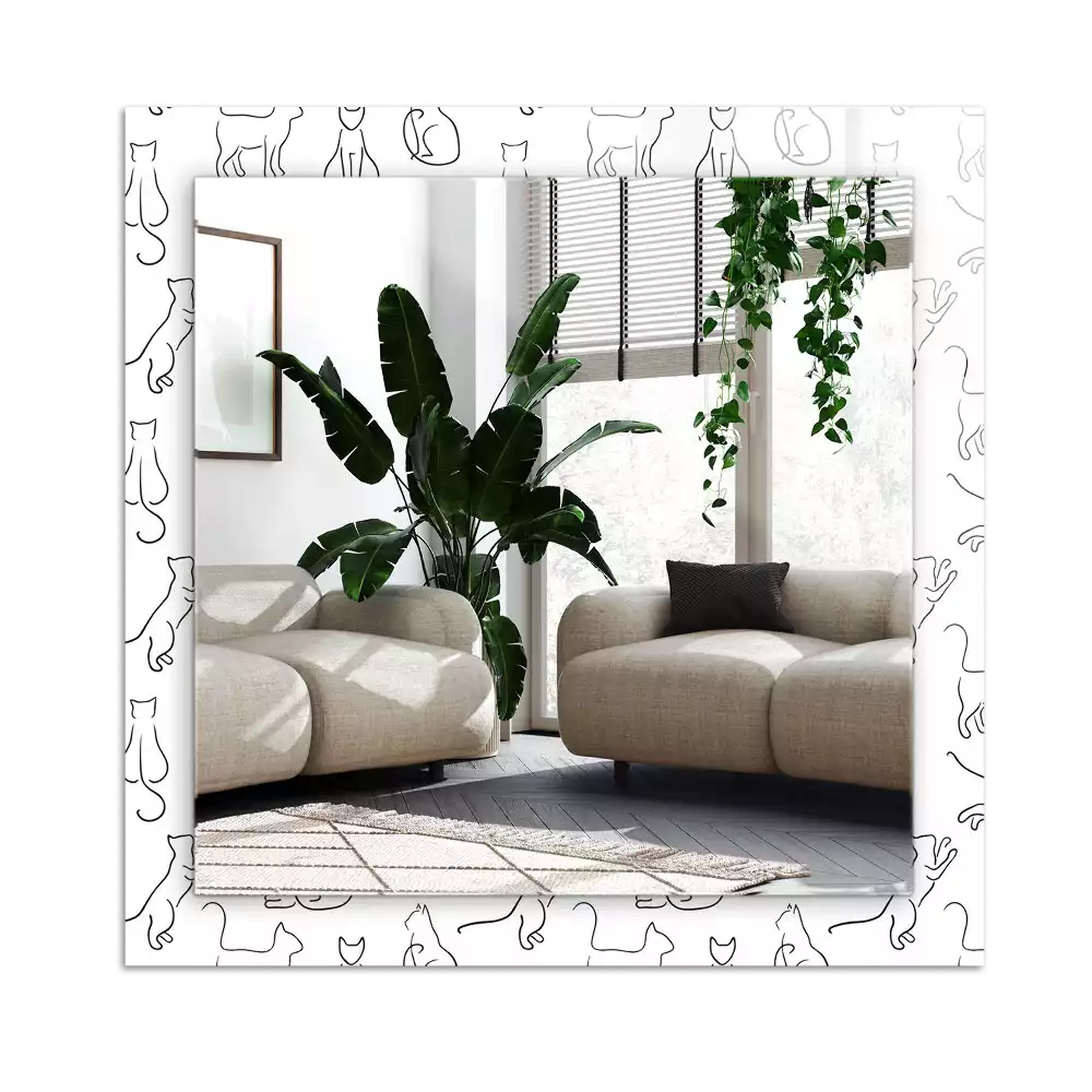 Tiskano pravokotne ogledalo Obrisi mačke