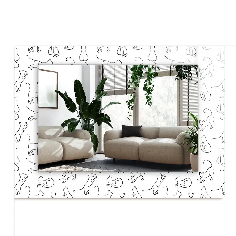 Tiskano pravokotne ogledalo Obrisi mačke