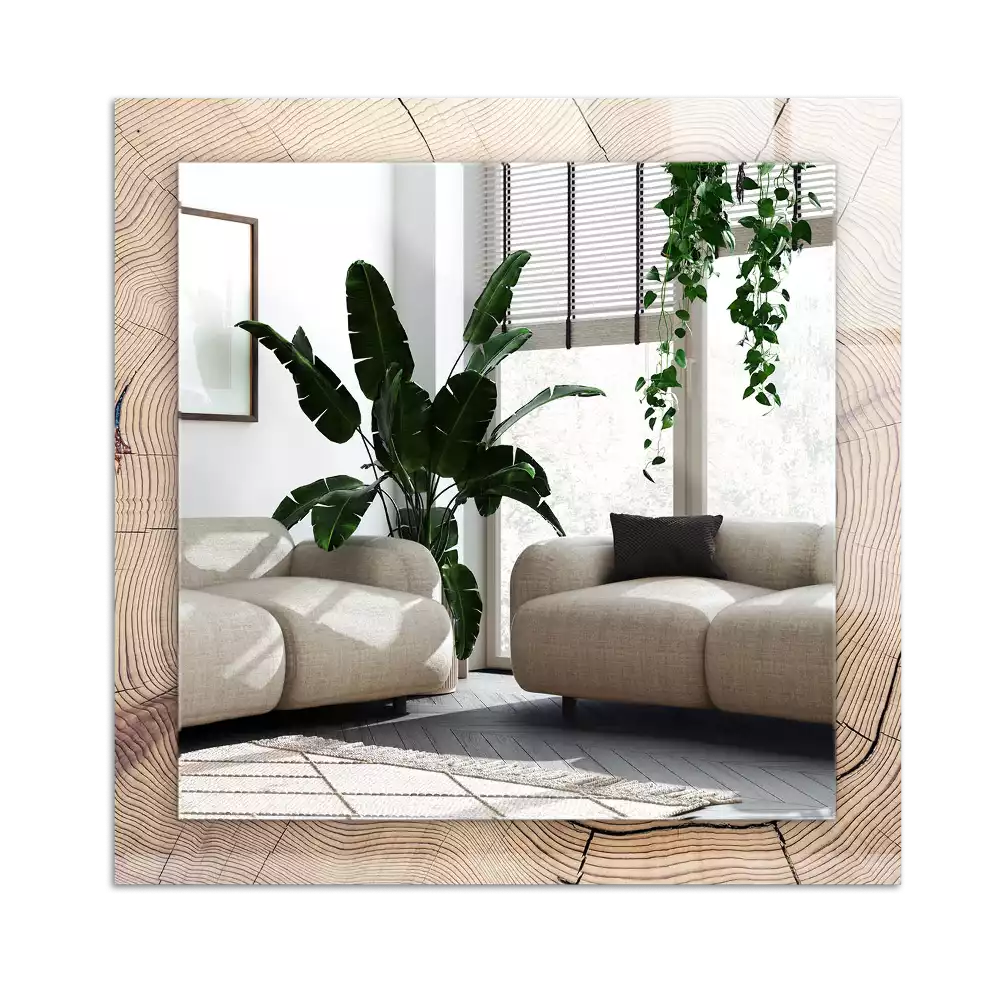 Pravokotne ogledalo s potiskanim okvirjem Prečni prerez drevesnega debla