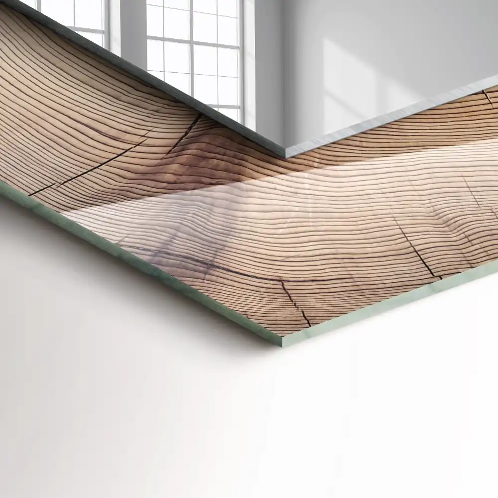 Pravokotne ogledalo s potiskanim okvirjem Prečni prerez drevesnega debla