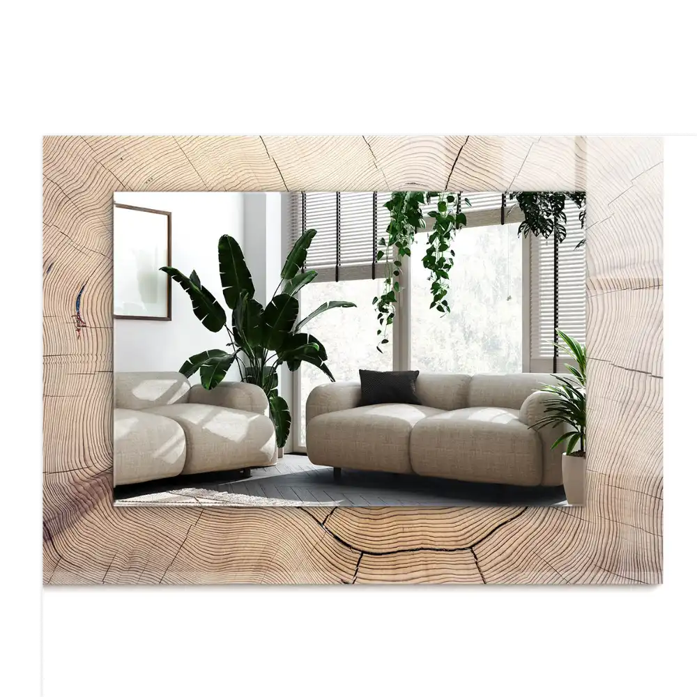 Pravokotne ogledalo s potiskanim okvirjem Prečni prerez drevesnega debla