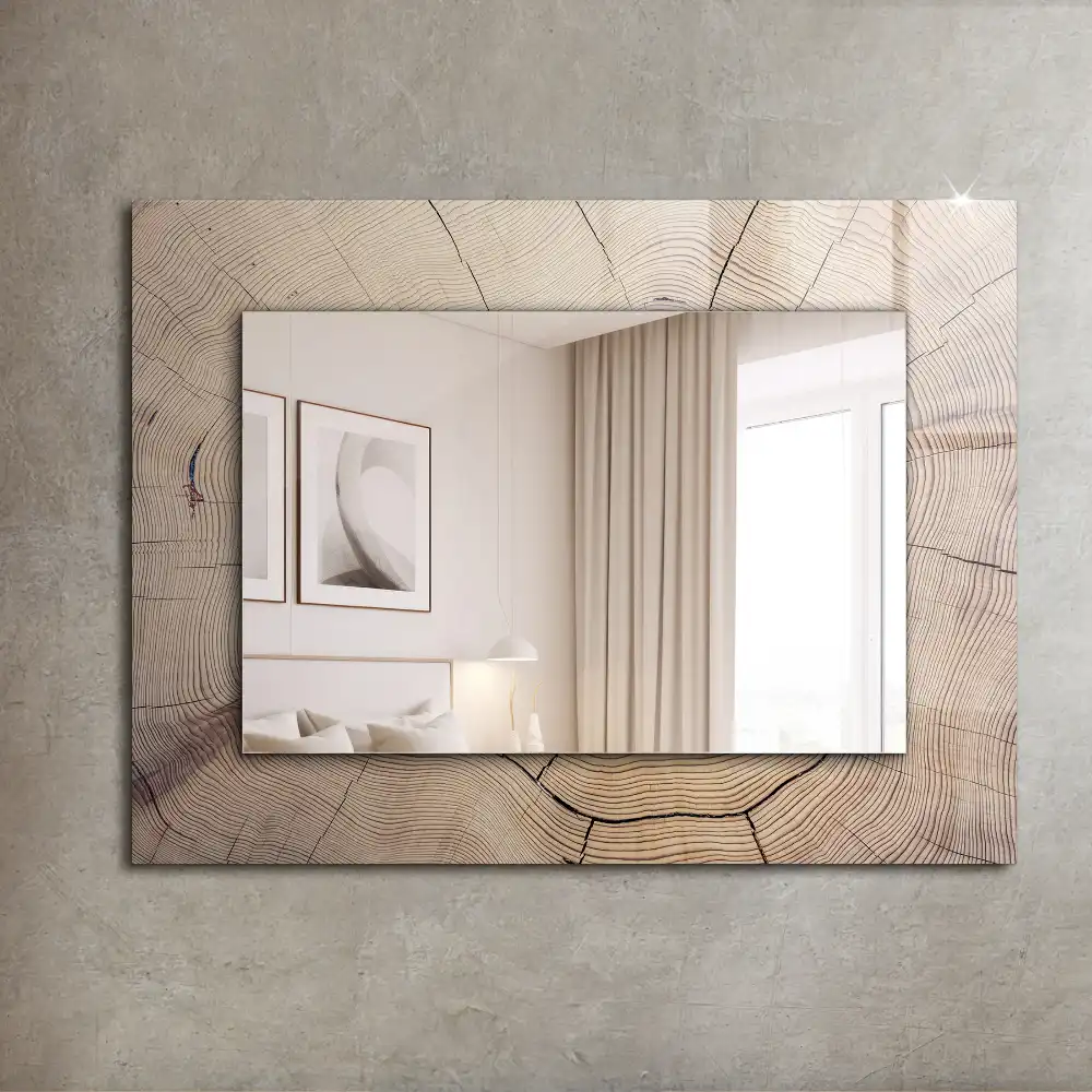 Pravokotne ogledalo s potiskanim okvirjem Prečni prerez drevesnega debla