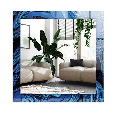 Pravokotne okrasno ogledalo Abstraktni modri vzorec