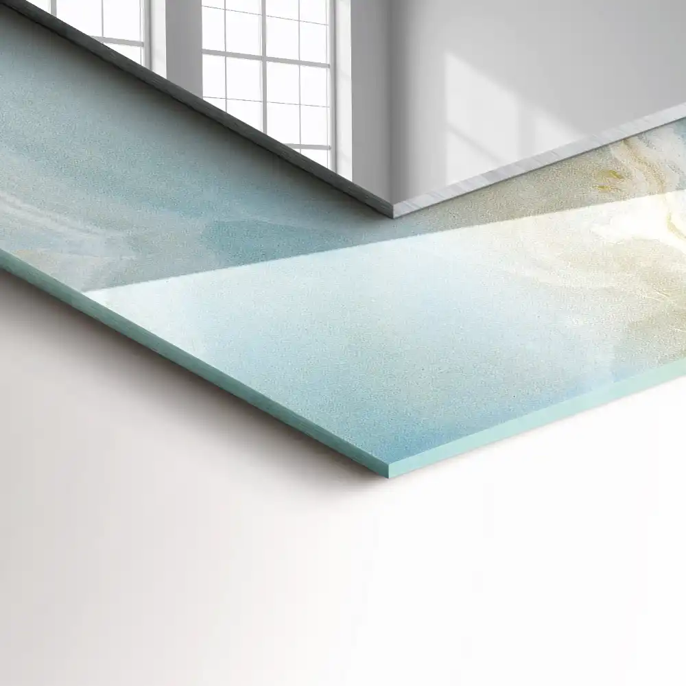 Tiskano pravokotne ogledalo Modri ​​oniks marmor