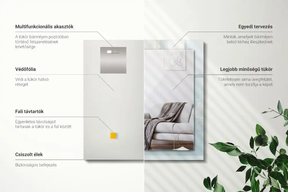 Tiskano pravokotne ogledalo Modri ​​oniks marmor