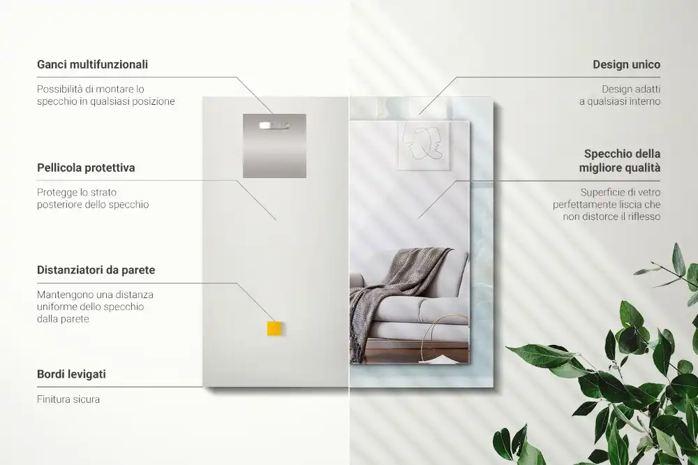 Tiskano pravokotne ogledalo Modri ​​oniks marmor