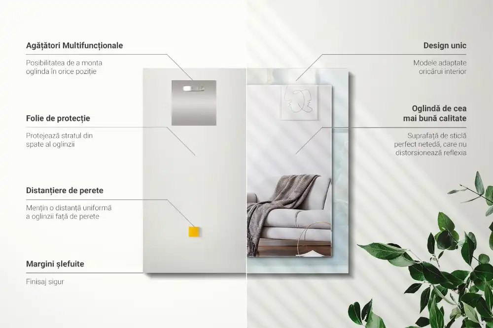 Tiskano pravokotne ogledalo Modri ​​oniks marmor