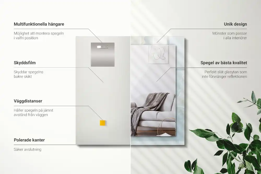 Tiskano pravokotne ogledalo Modri ​​oniks marmor