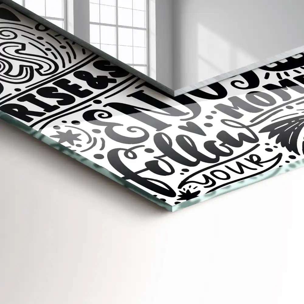 Tiskano pravokotne ogledalo Motivacijski ročno napisani napisi