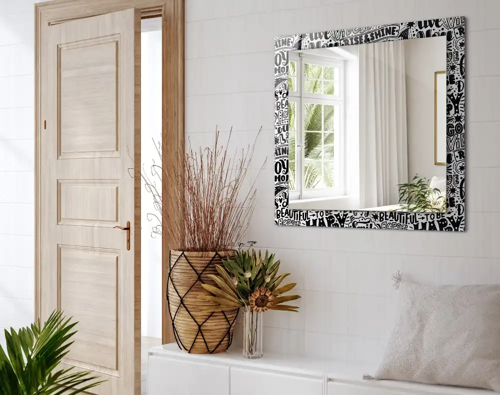 Tiskano pravokotne ogledalo Motivacijski ročno napisani napisi