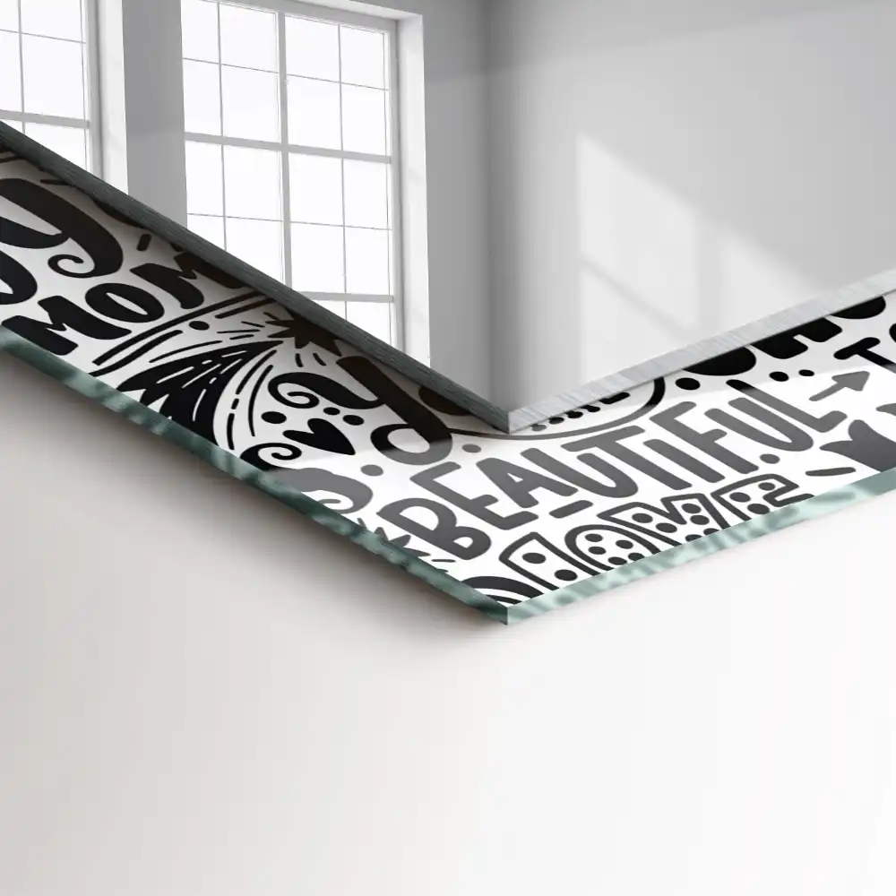 Tiskano pravokotne ogledalo Motivacijski ročno napisani napisi