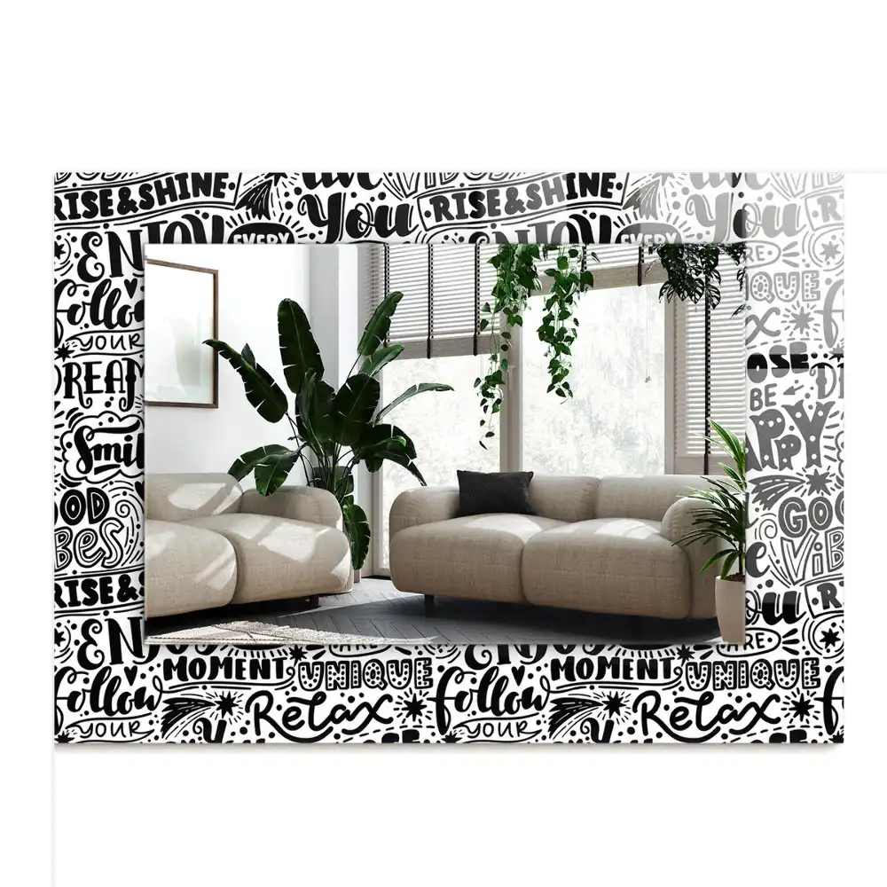 Tiskano pravokotne ogledalo Motivacijski ročno napisani napisi