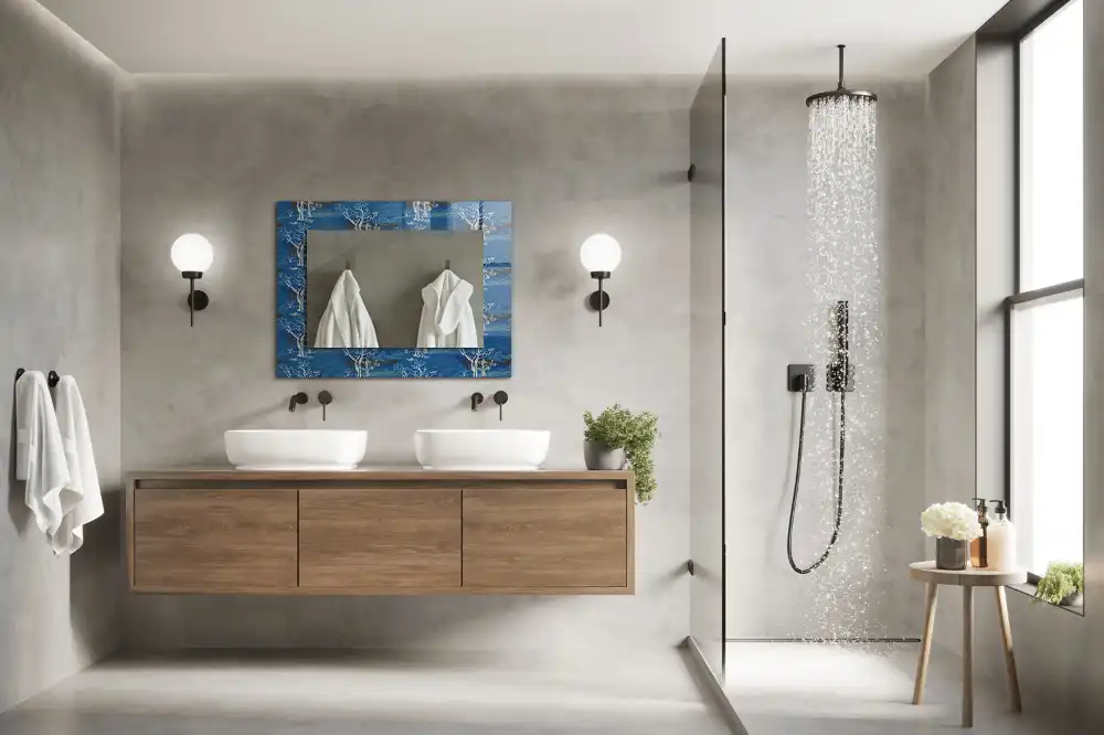 Tiskano pravokotne ogledalo Drevesna pokrajina