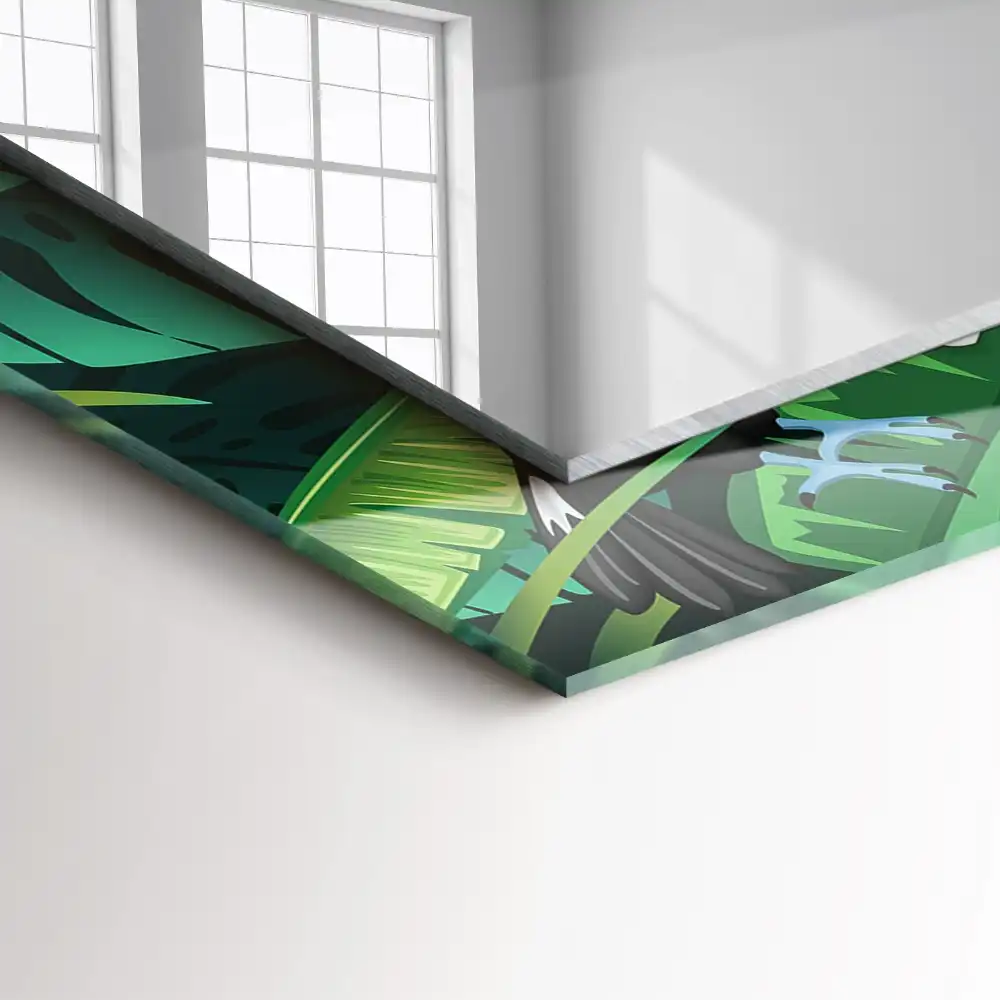 Pravokotne okrasno ogledalo Tukani zapuščajo džunglo