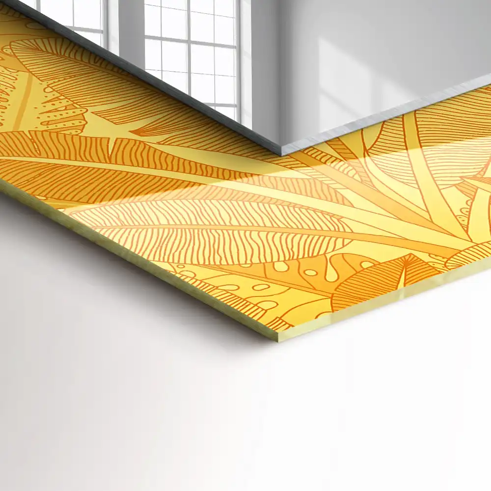 Tiskano pravokotne ogledalo Vzorec oranžnih listov