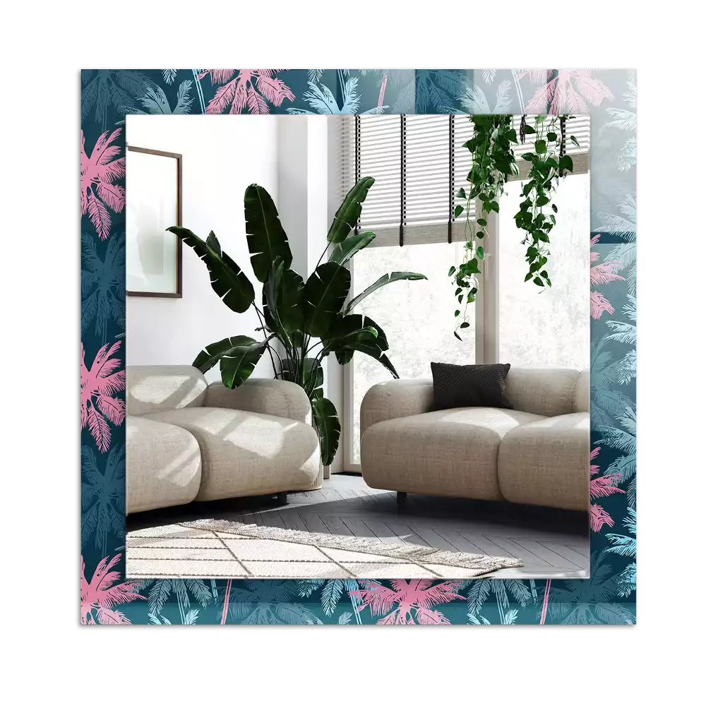 Tiskano pravokotne ogledalo Barvit vzorec palme