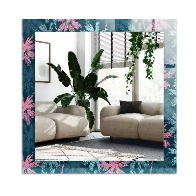 Tiskano pravokotne ogledalo Barvit vzorec palme