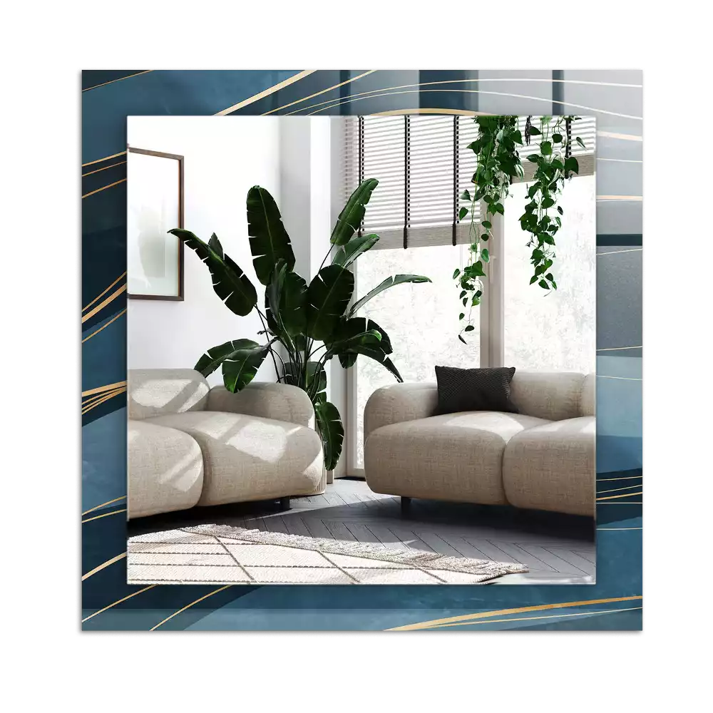 Pravokotne ogledalo s potiskanim okvirjem Abstraktne črte