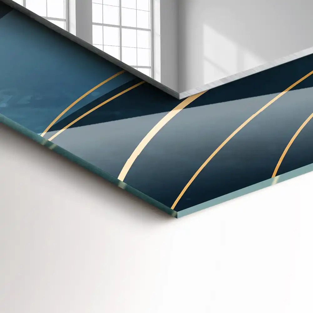 Pravokotne ogledalo s potiskanim okvirjem Abstraktne črte