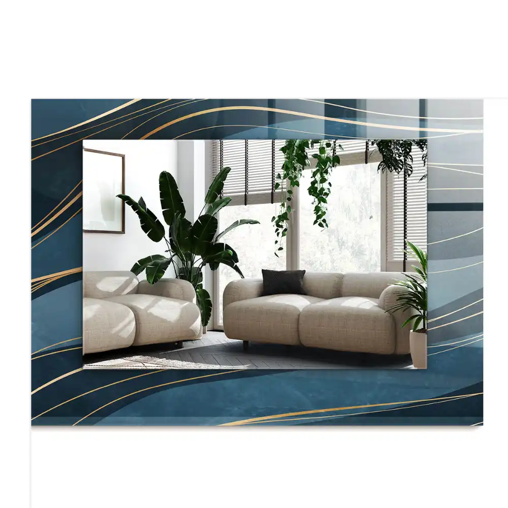 Pravokotne ogledalo s potiskanim okvirjem Abstraktne črte