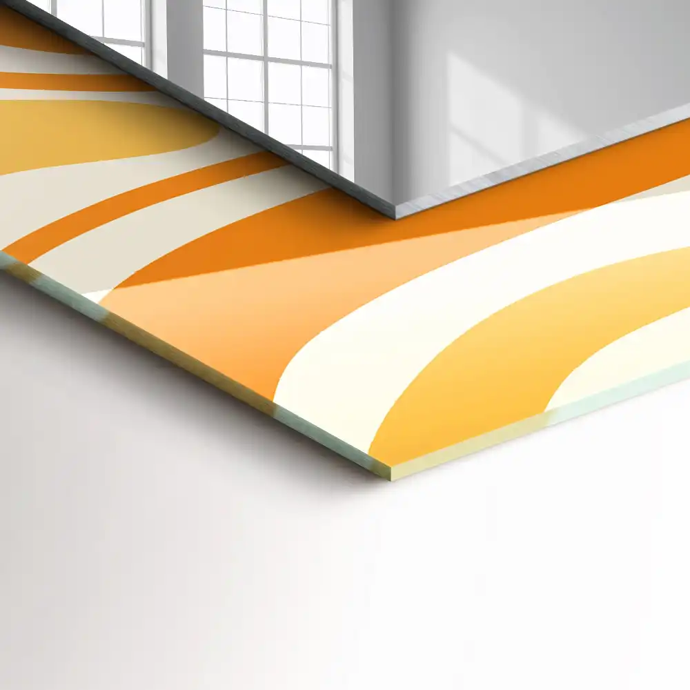 Tiskano pravokotne ogledalo Abstraktni oranžni vzorci