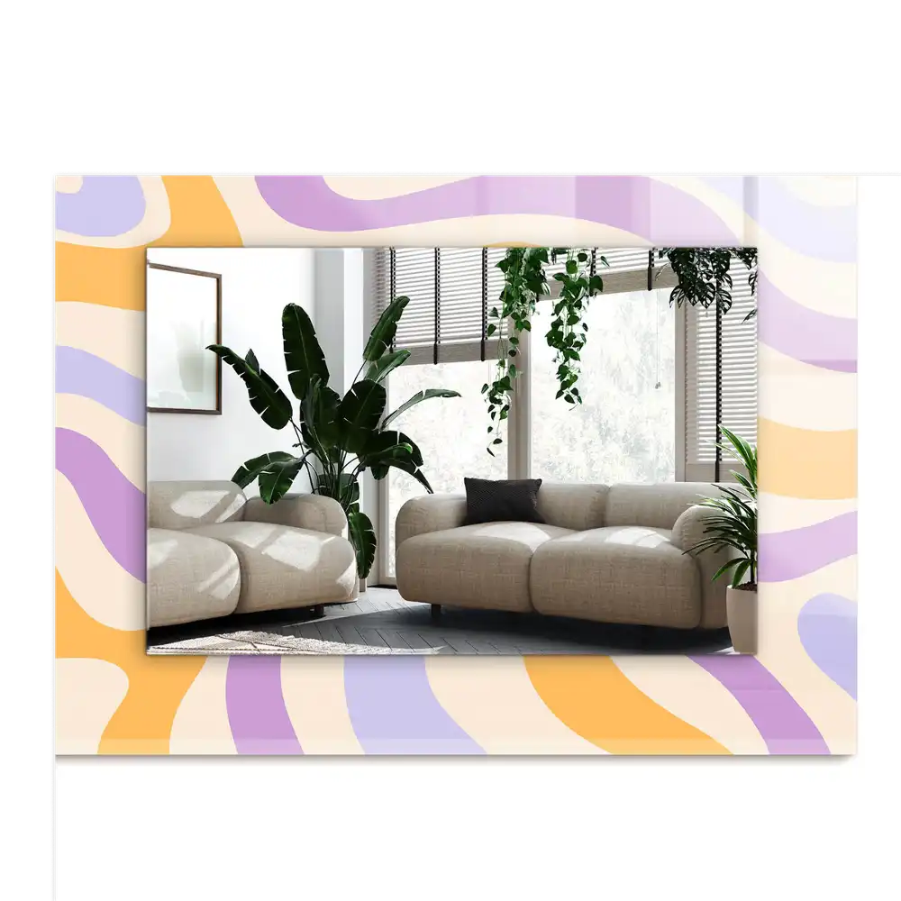 Pravokotne ogledalo s potiskanim okvirjem Abstraktni pisani vzorci