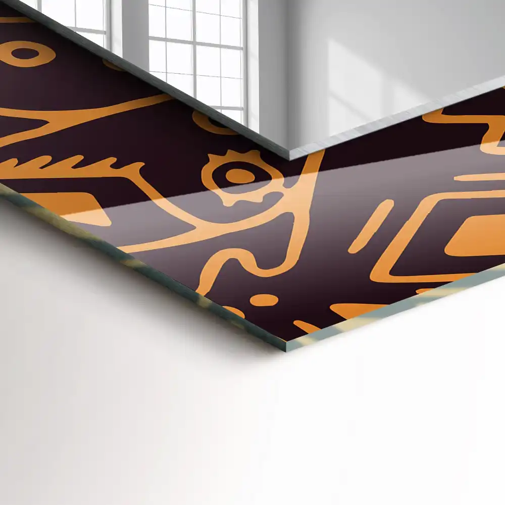 Pravokotne okrasno ogledalo Etnični vzorec