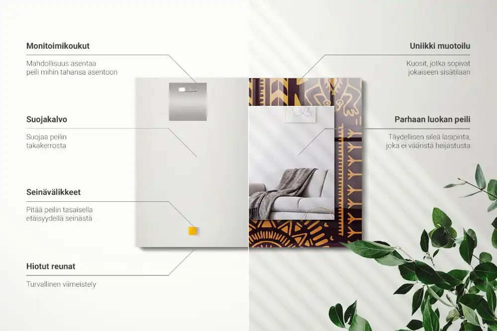 Pravokotne okrasno ogledalo Etnični vzorec