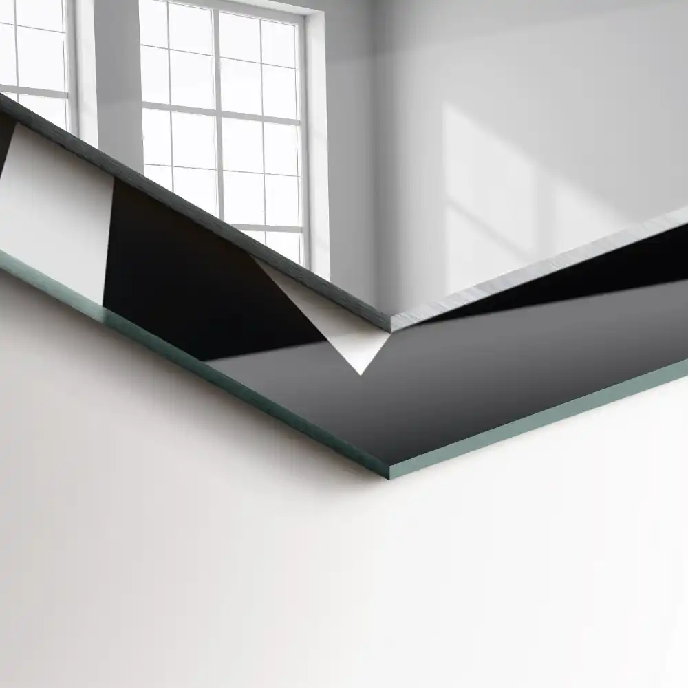 Tiskano pravokotne ogledalo Črno-bela geometrija