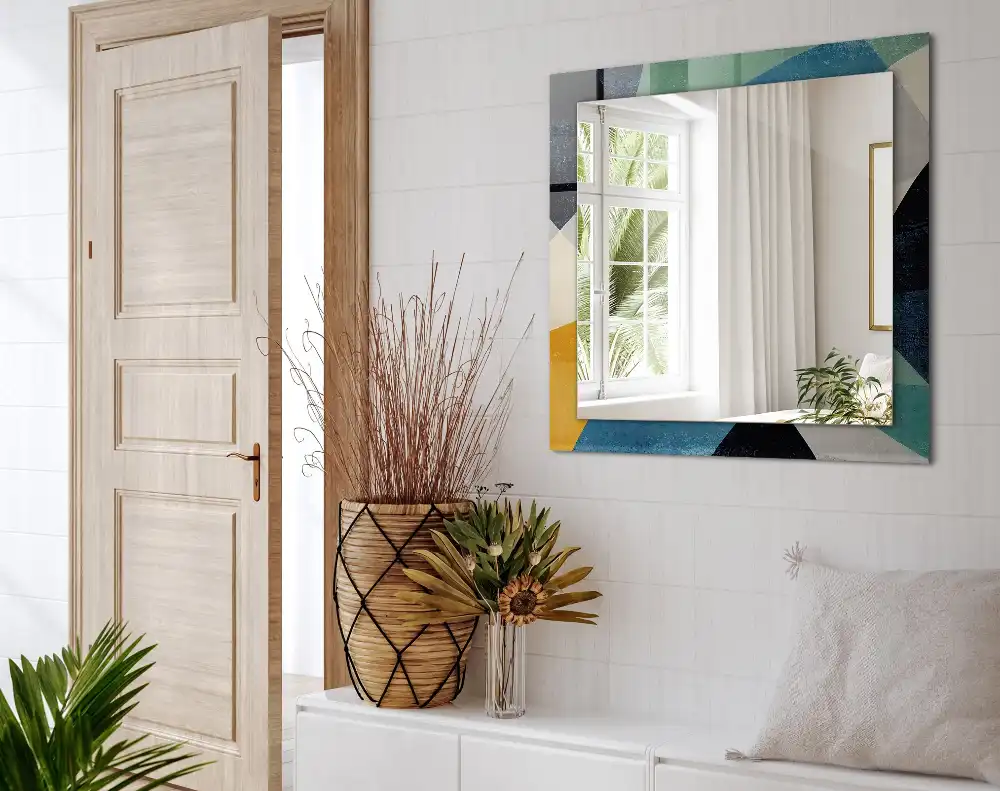 Tiskano pravokotne ogledalo Abstraktni pisani vzorci