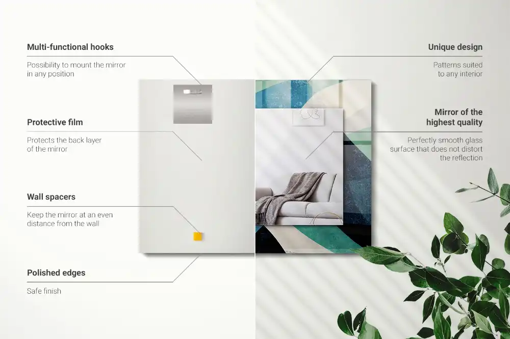 Tiskano pravokotne ogledalo Abstraktni pisani vzorci