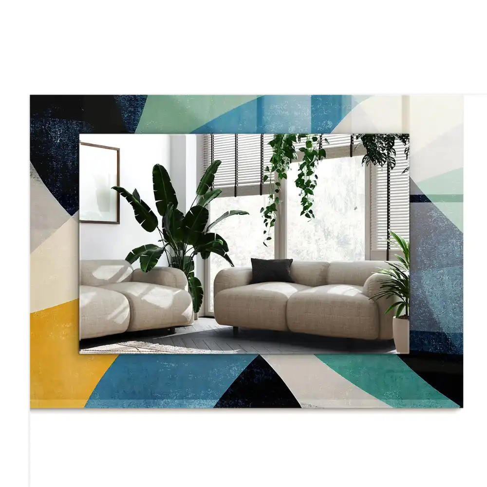 Tiskano pravokotne ogledalo Abstraktni pisani vzorci