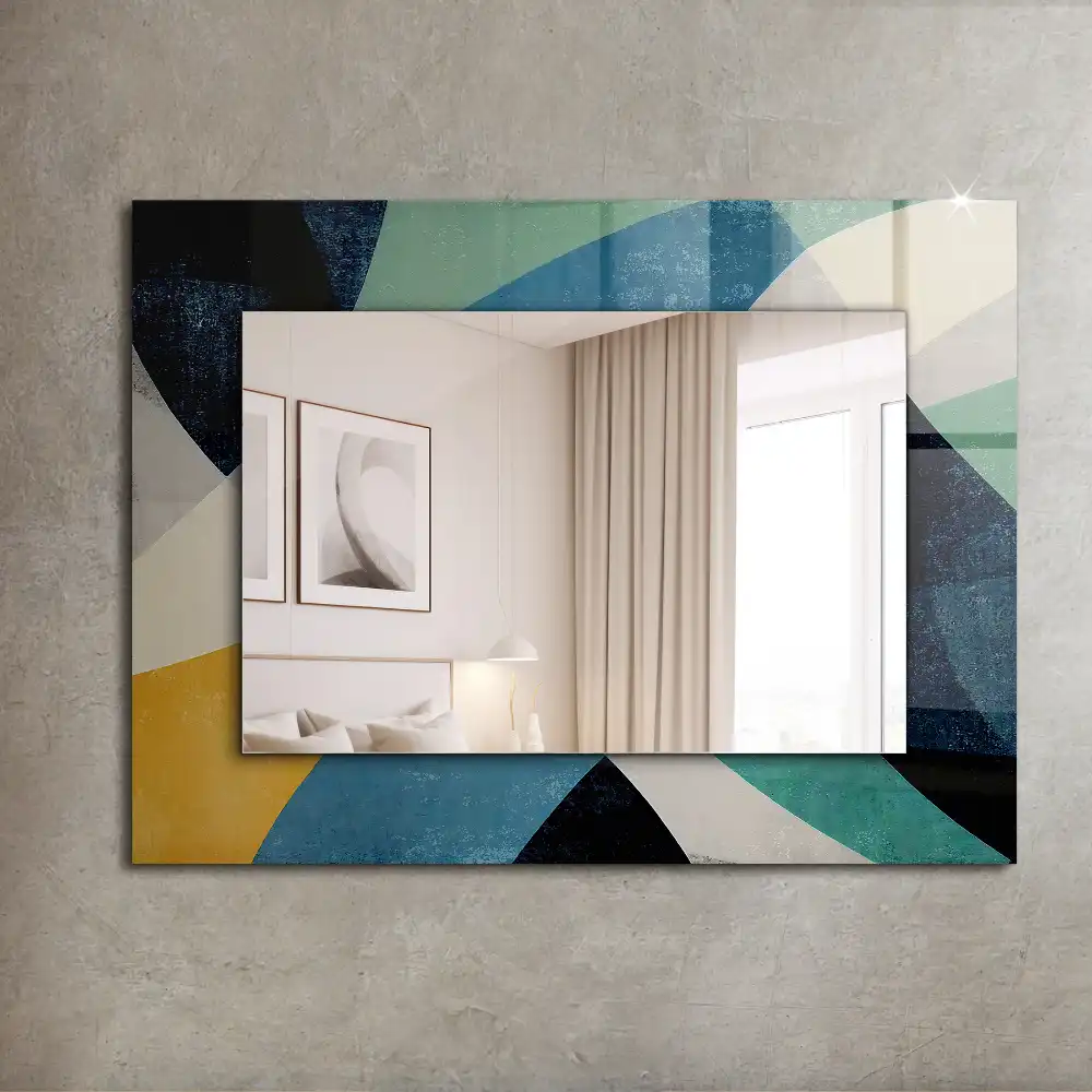 Tiskano pravokotne ogledalo Abstraktni pisani vzorci