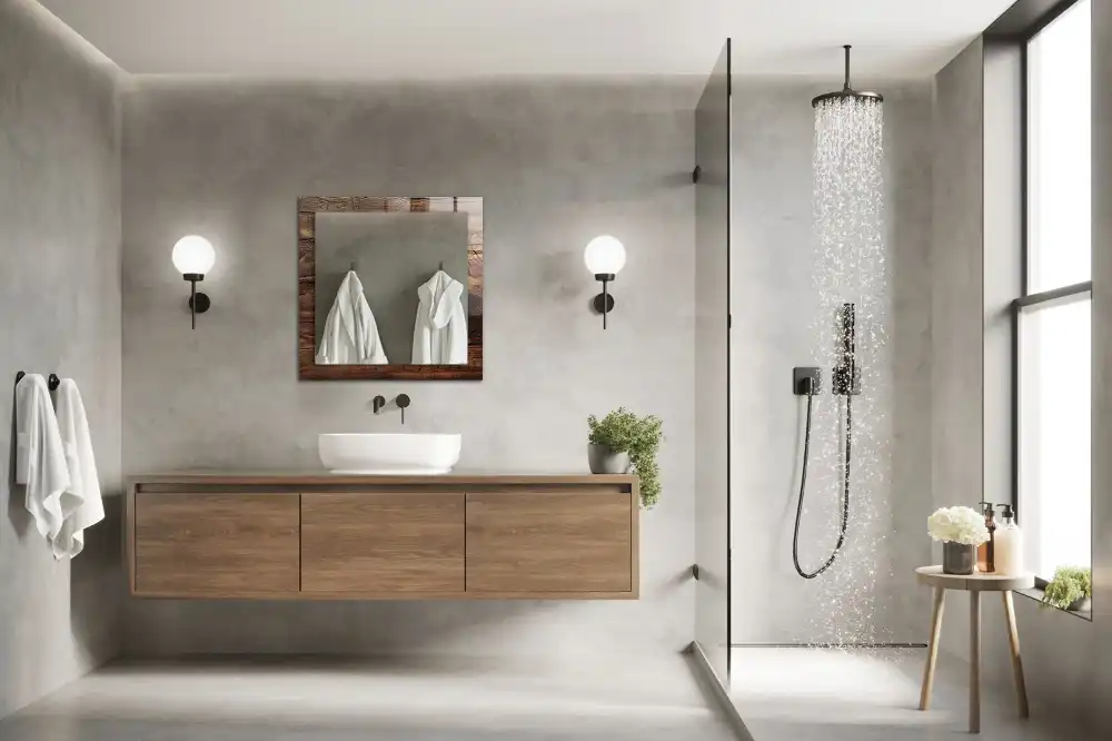 Pravokotne okrasno ogledalo Tekstura lesene deske