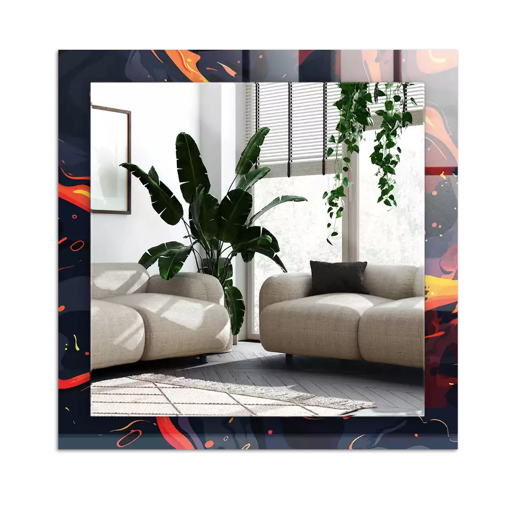 Pravokotne okrasno ogledalo Vulkanska lava