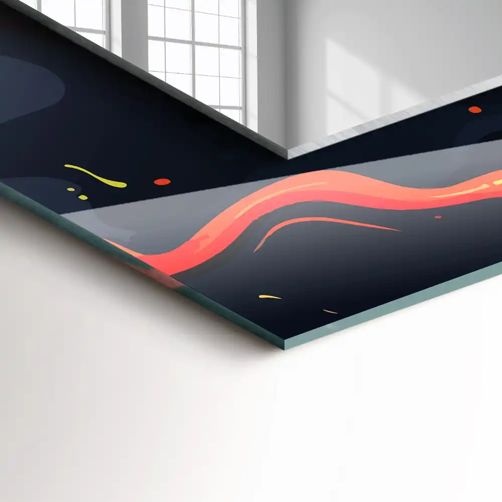 Pravokotne okrasno ogledalo Vulkanska lava