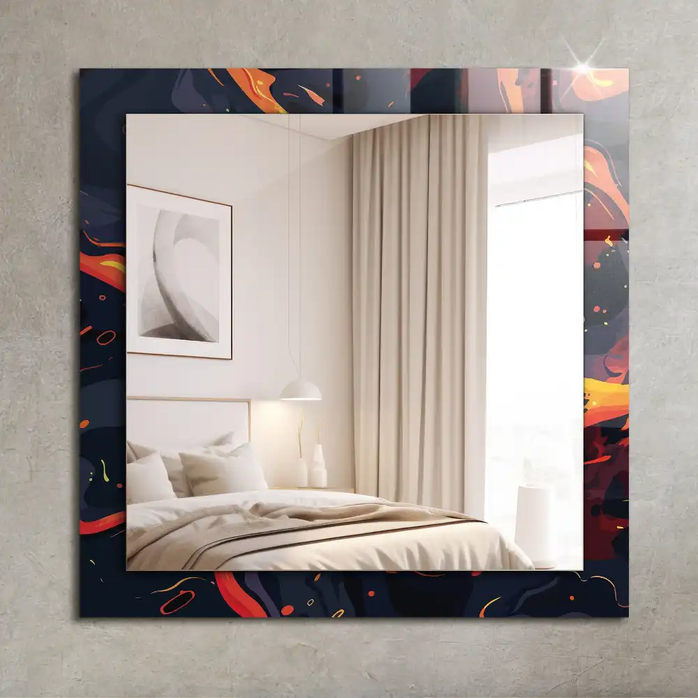 Pravokotne okrasno ogledalo Vulkanska lava