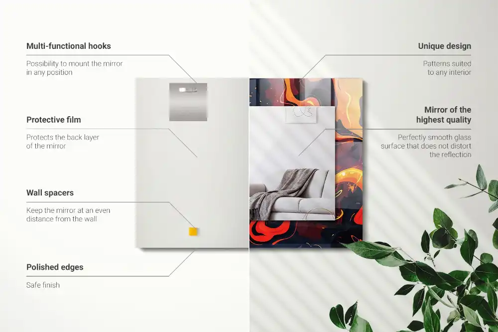 Pravokotne okrasno ogledalo Vulkanska lava