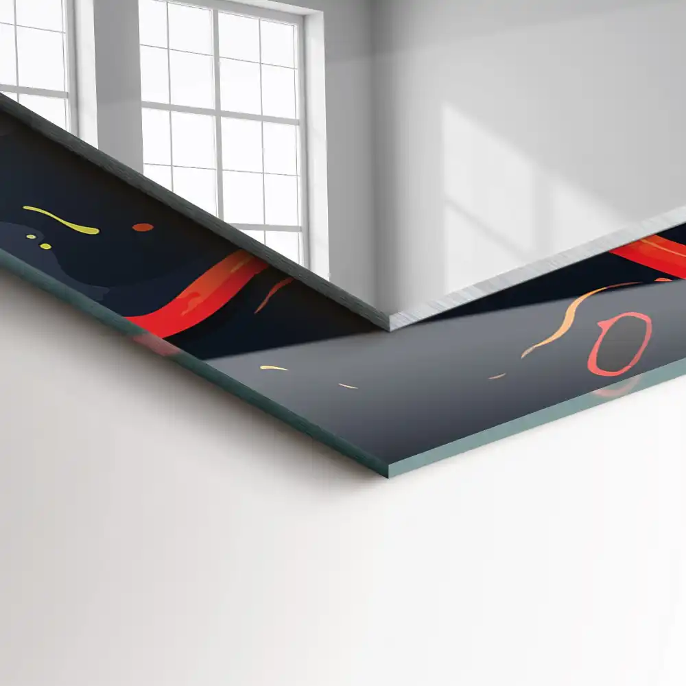 Pravokotne okrasno ogledalo Vulkanska lava