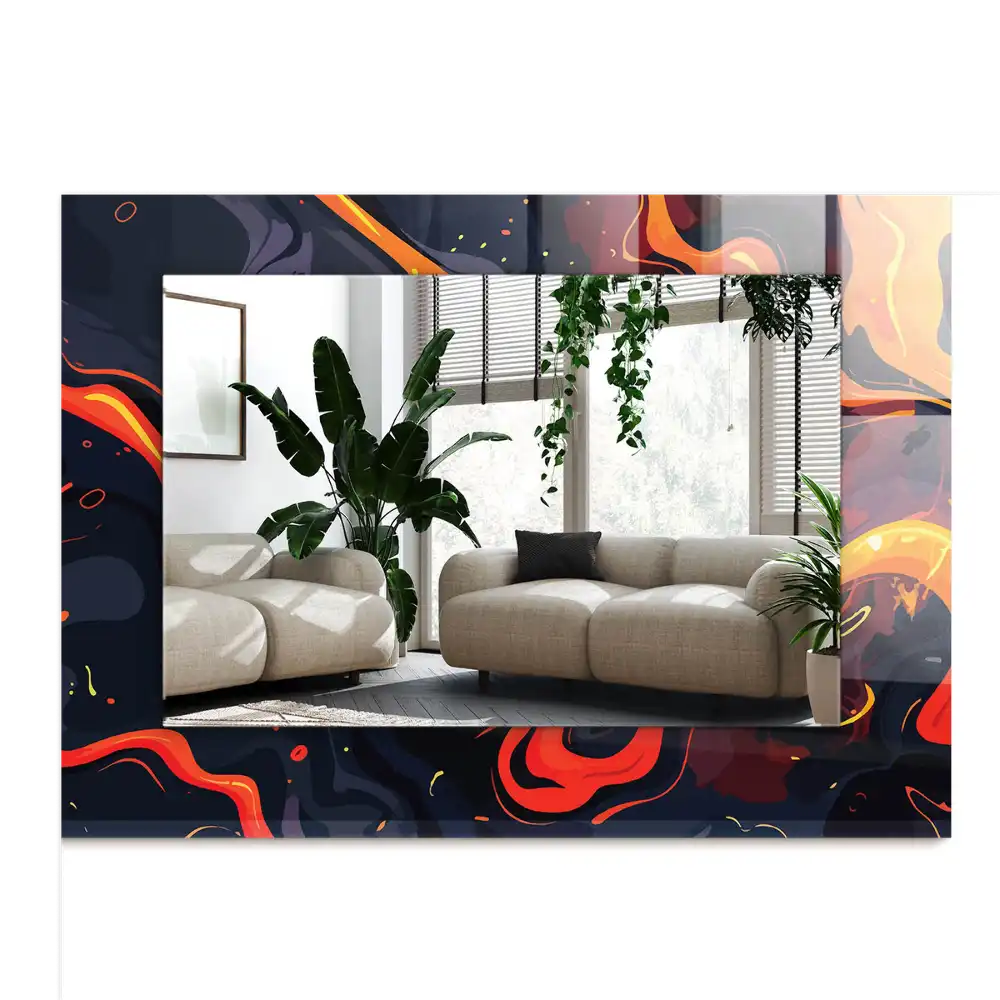 Pravokotne okrasno ogledalo Vulkanska lava