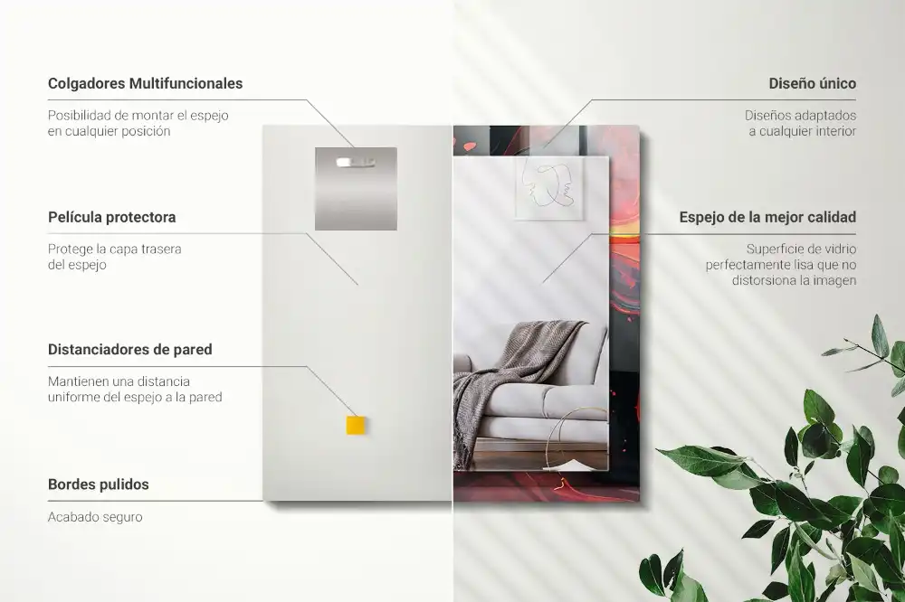 Tiskano pravokotne ogledalo Abstraktna lava