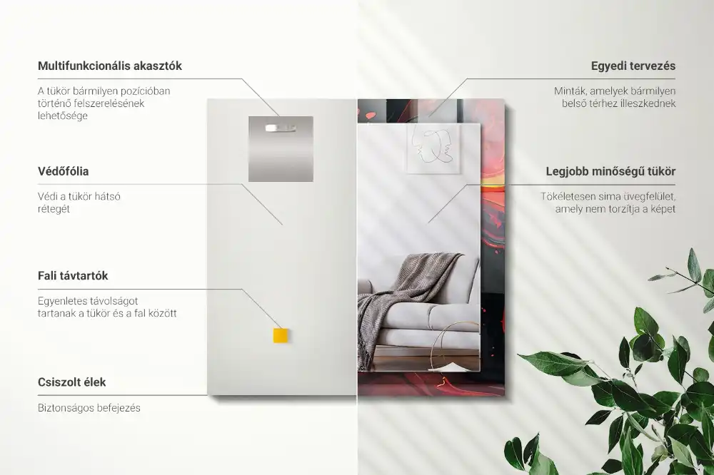 Tiskano pravokotne ogledalo Abstraktna lava