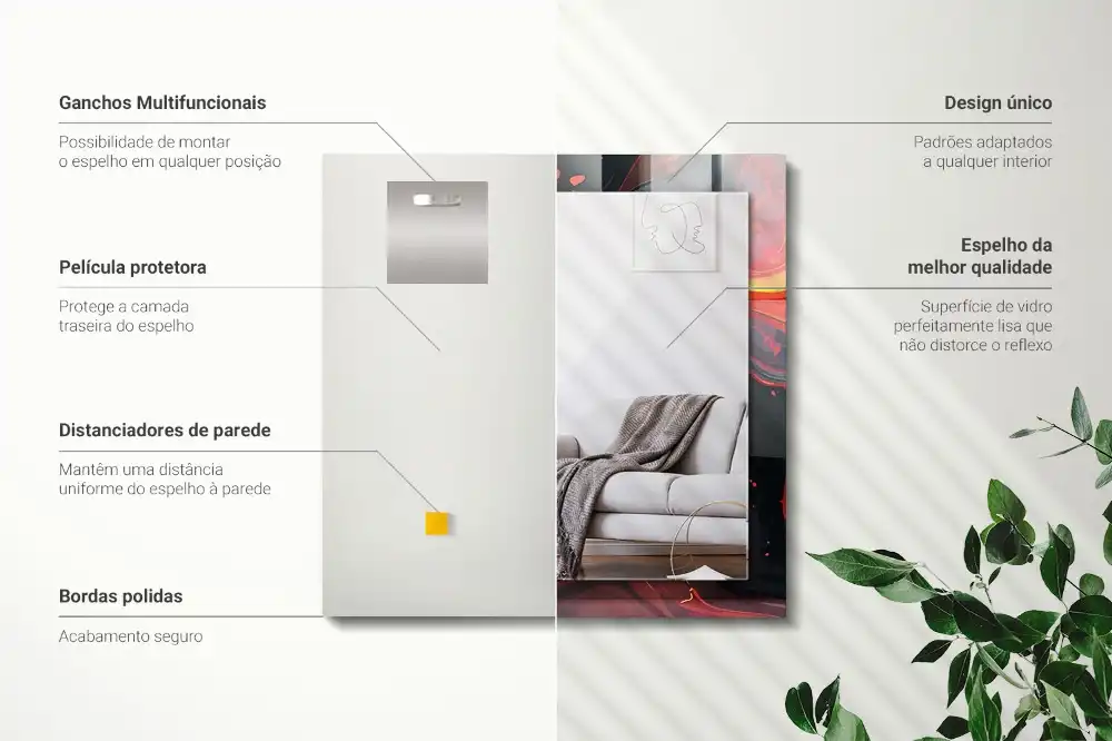 Tiskano pravokotne ogledalo Abstraktna lava